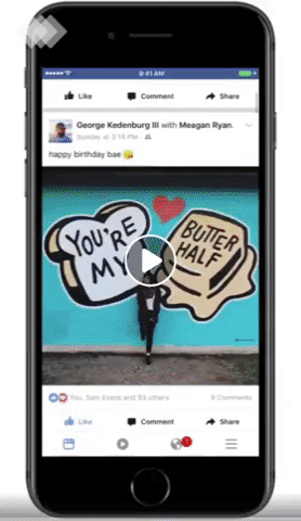 Phone gif of Facebook feed.