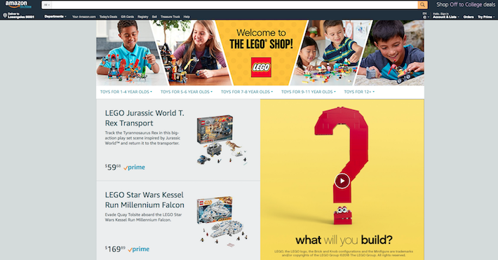 Lego website