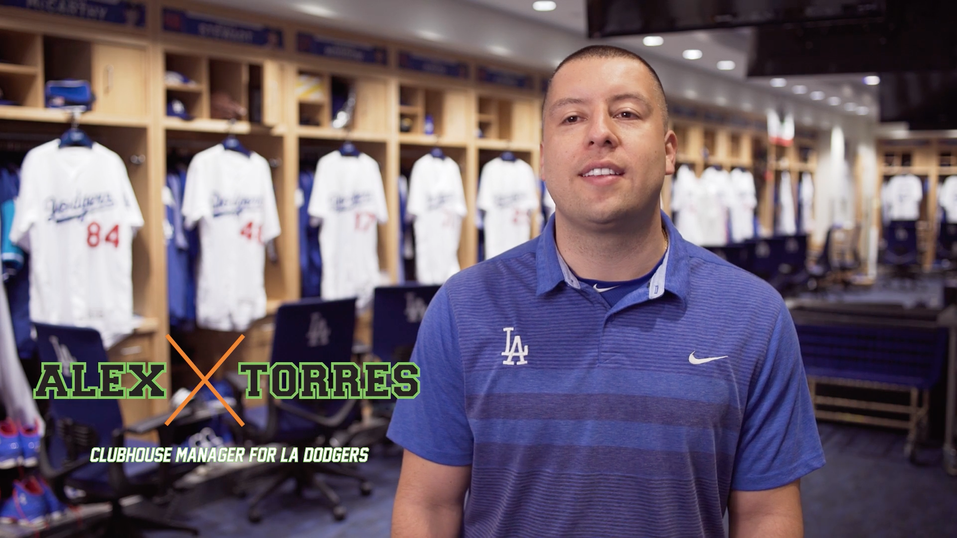 An On Camera Interview featuring Alex Torres, Clubhouse Manager for LA Dodgers