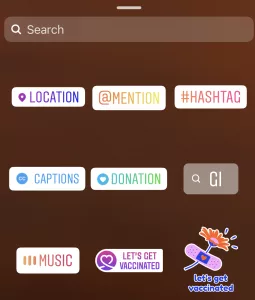 instagram menu options
