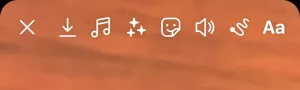 A screenshot of various icons on an orange background.